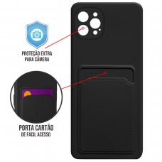 Capa para iPhone 12 Pro - Emborrachada Case Card Preta